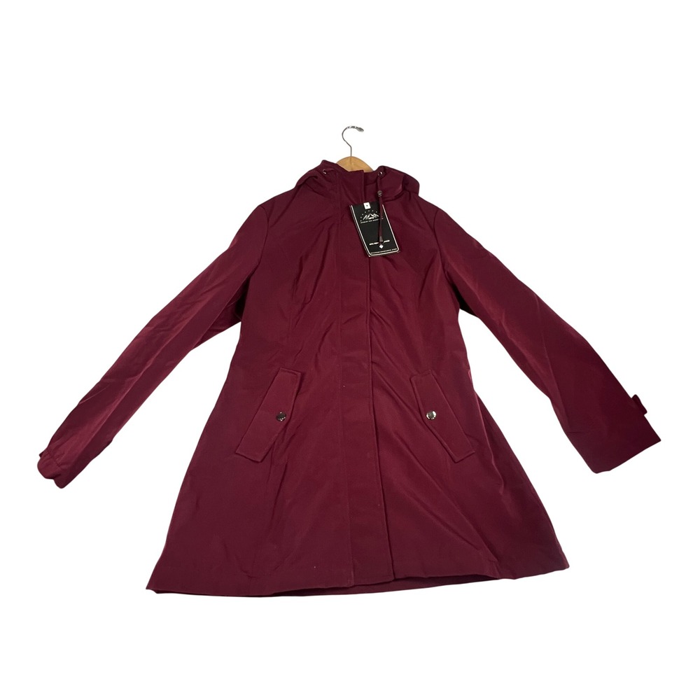 HFX Performance Womens Burgundy Softshell Water Resistant Hooded Parka Jacket M